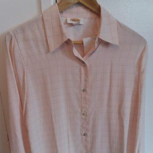 Talbots Womens Long Sleeve Button Pink Blouse NWT